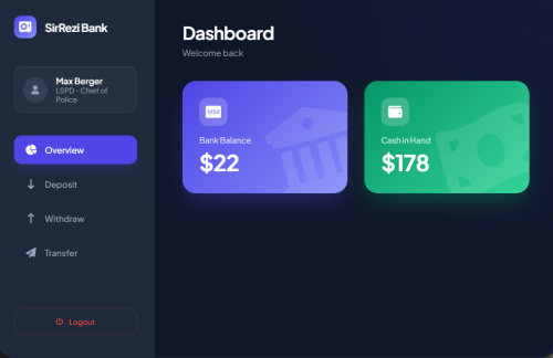 More information about "[ESX] SirRezi Banking | Modern UI | ox_target & ox_lib | Optimized"